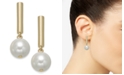 Macy's Alfani Bar & Imitation Pearl Drop Earrings, Created for 